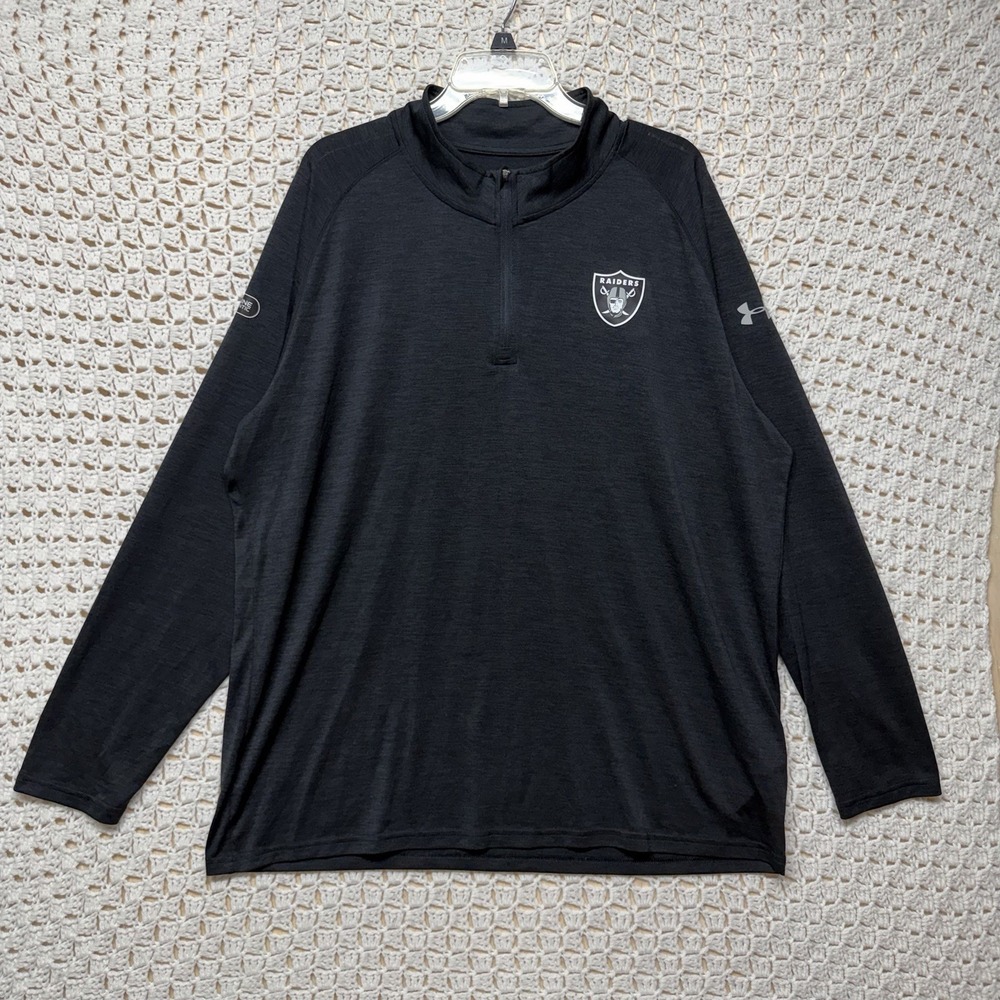 Oakland Raiders Sweater Mens 2XL Black NFL Combine Under Armour